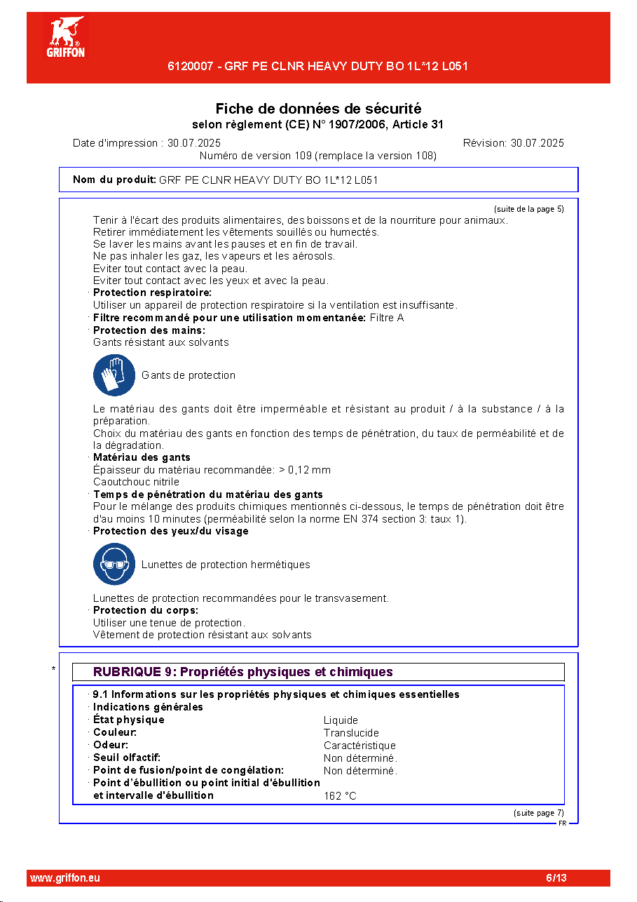 Fiche technique fournisseur