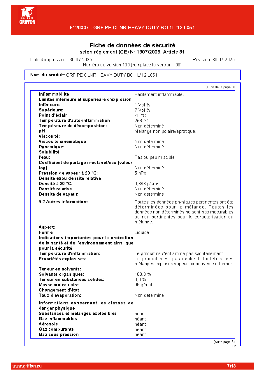 Fiche technique fournisseur