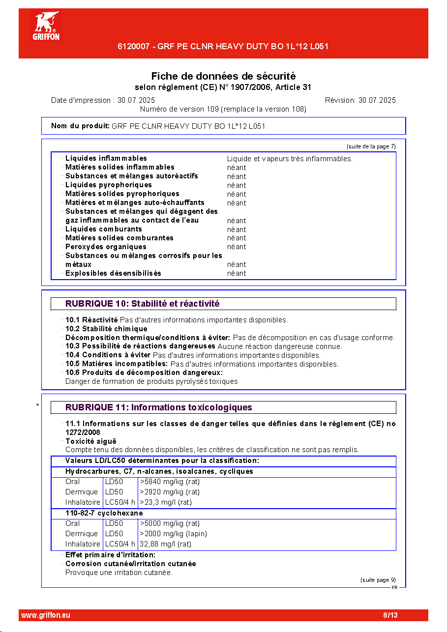 Fiche technique fournisseur