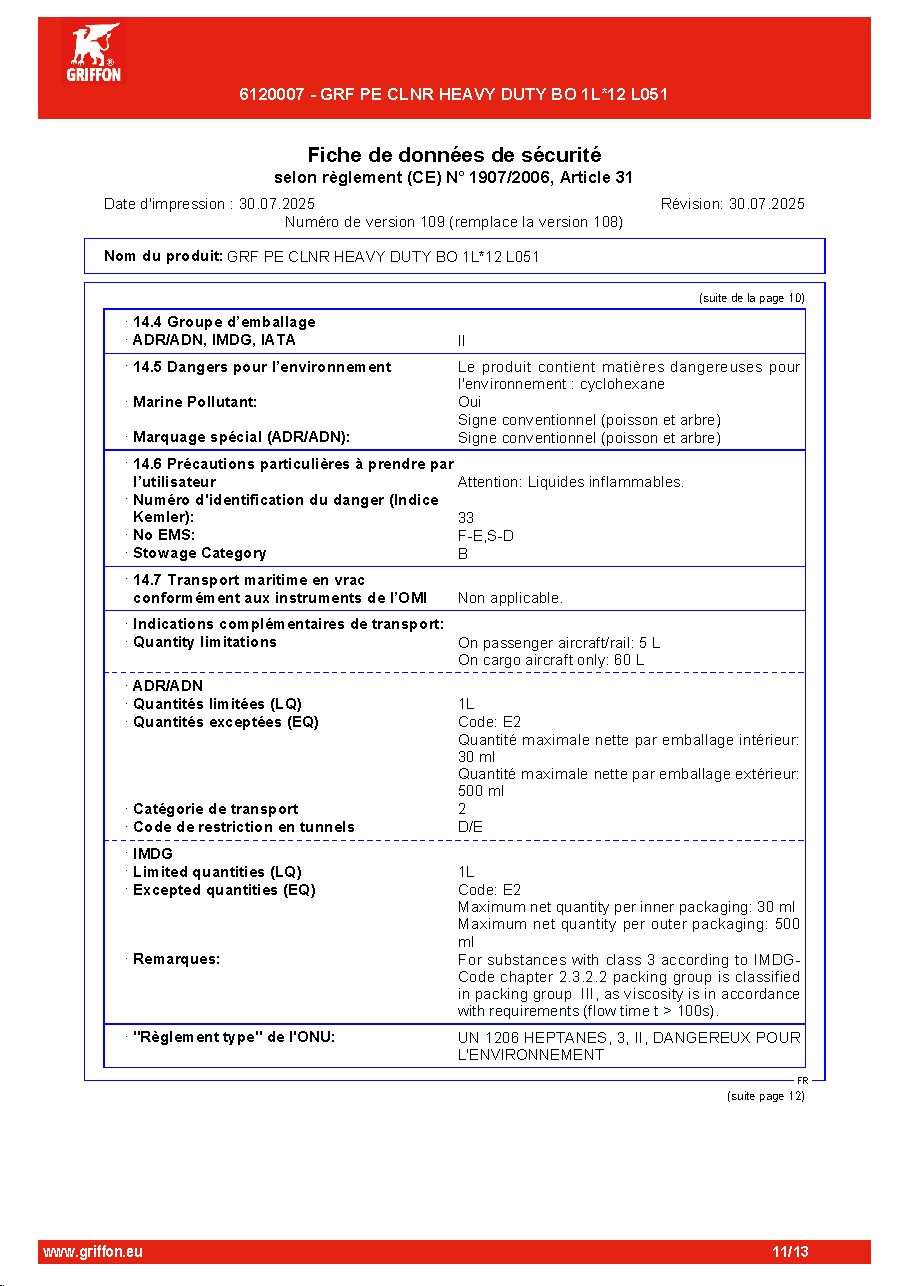 Fiche technique fournisseur
