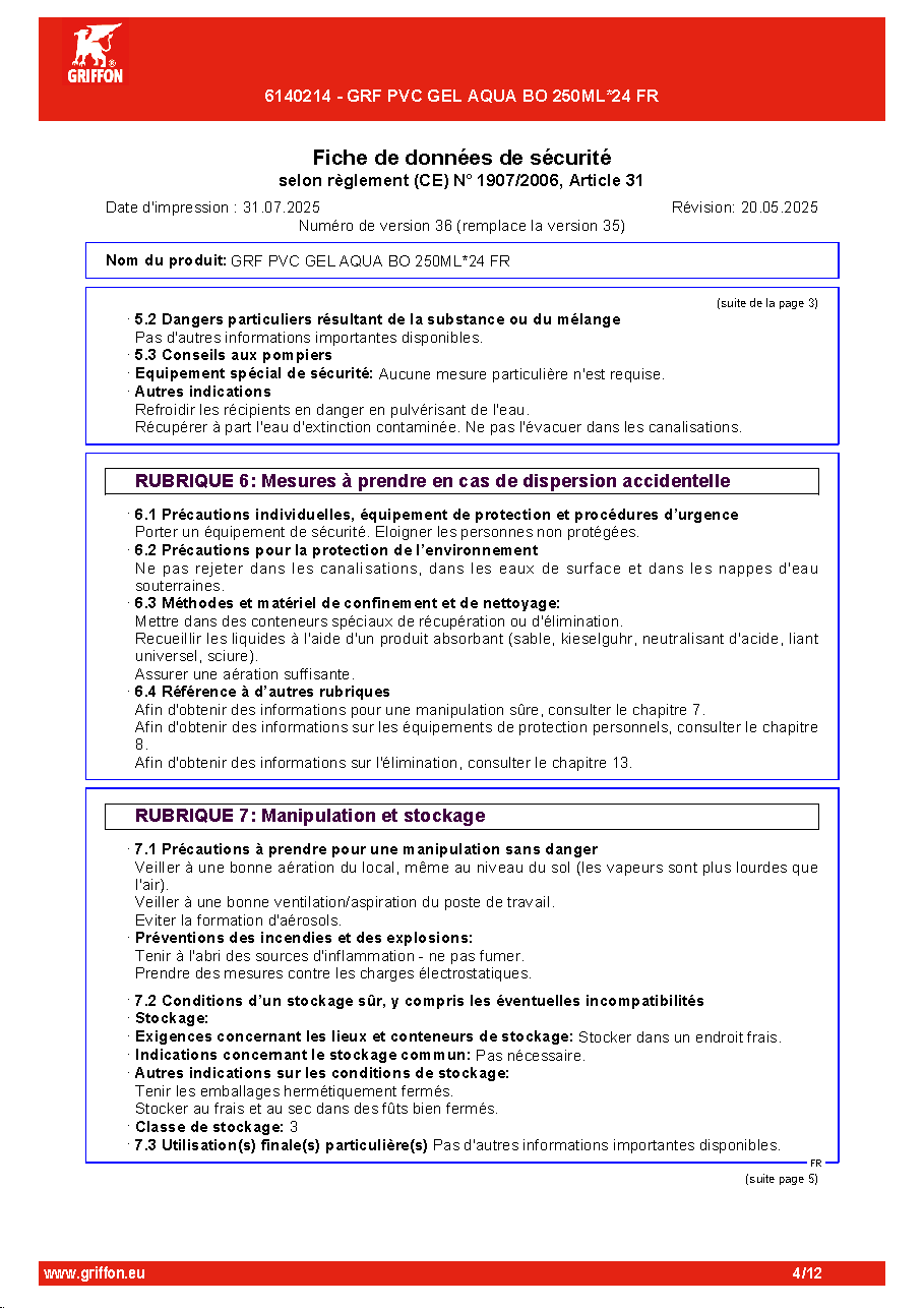 Fiche technique fournisseur