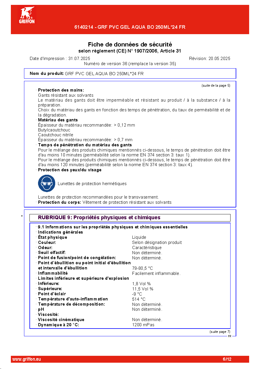 Fiche technique fournisseur