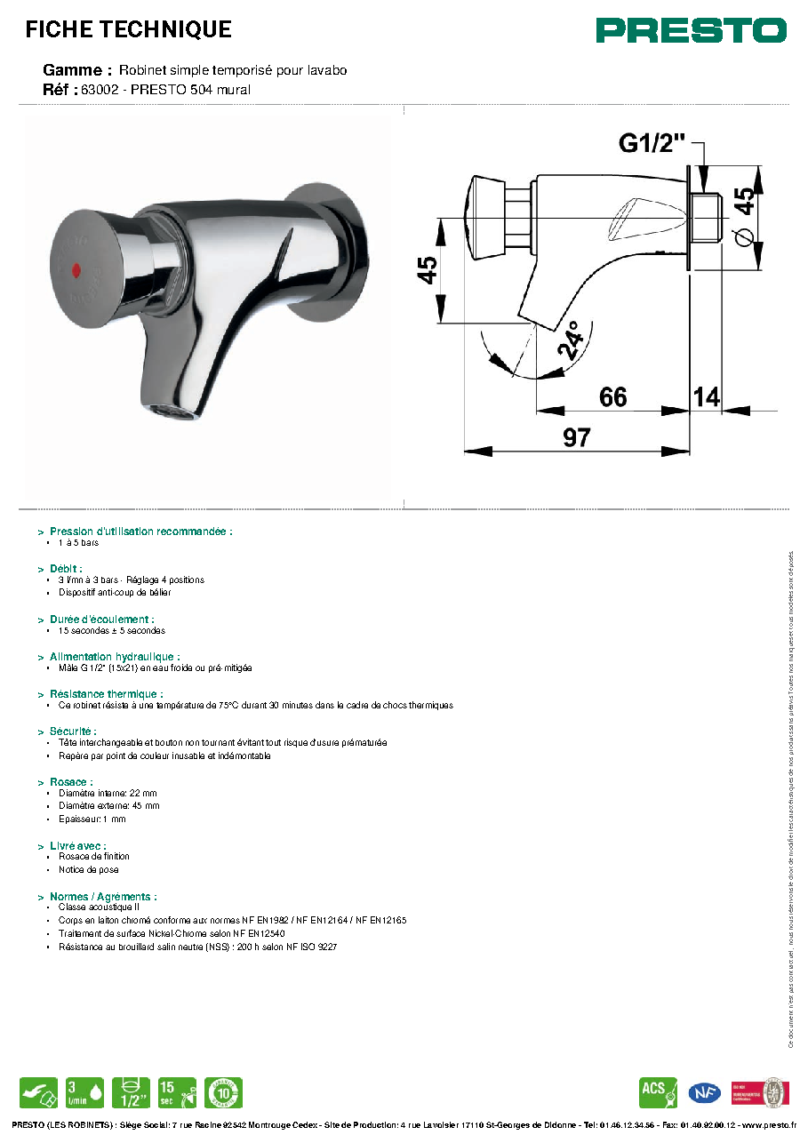 Fiche technique fournisseur