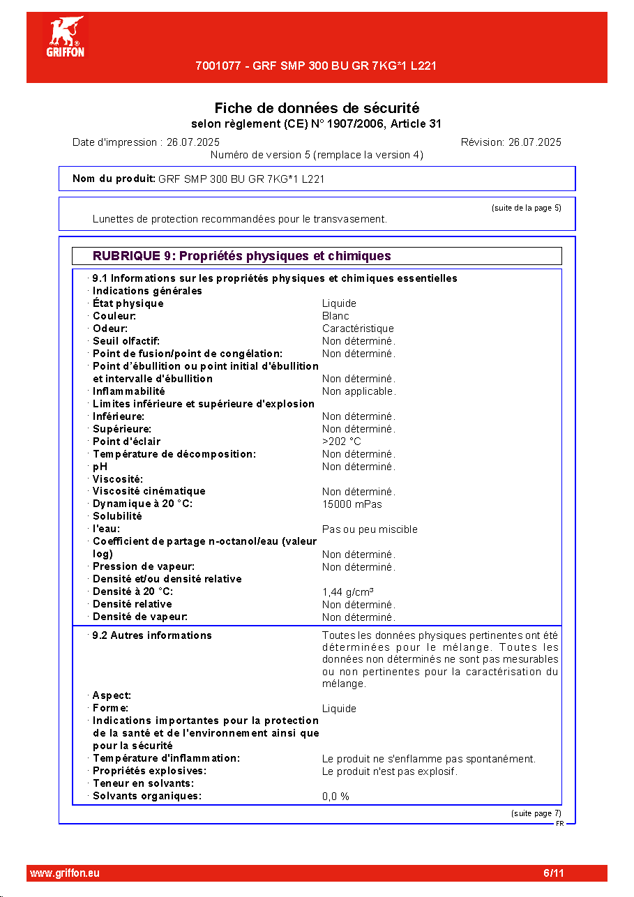Fiche technique fournisseur