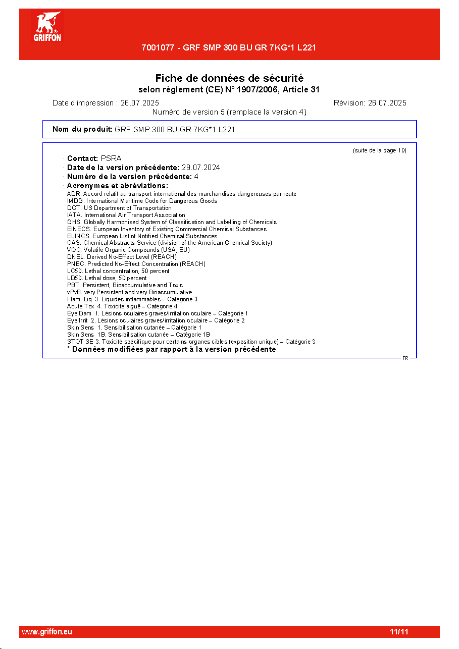 Fiche technique fournisseur