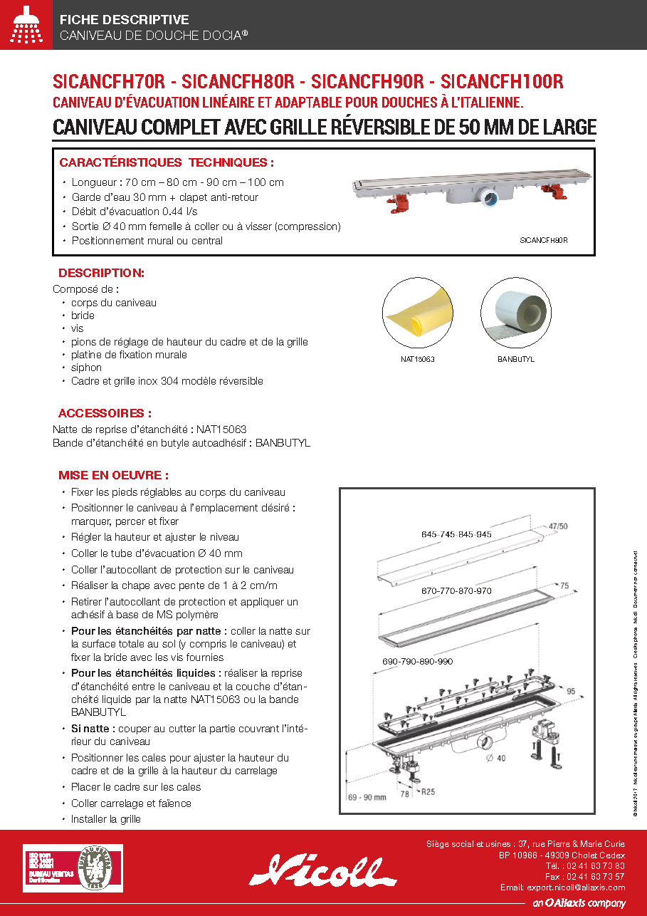 Fiche technique fournisseur