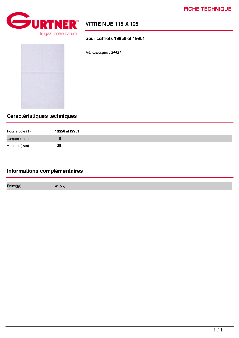 Fiche technique fournisseur