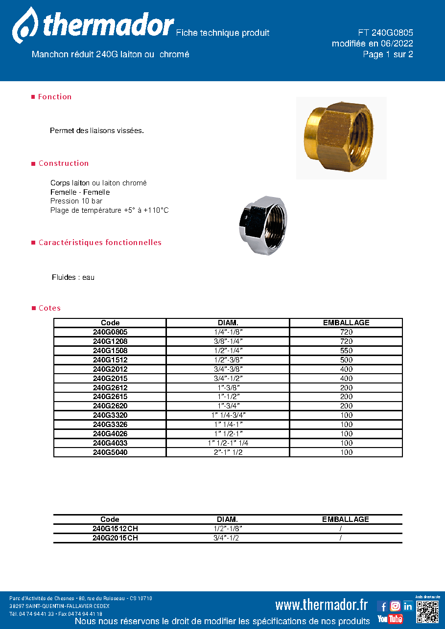 Fiche technique fournisseur