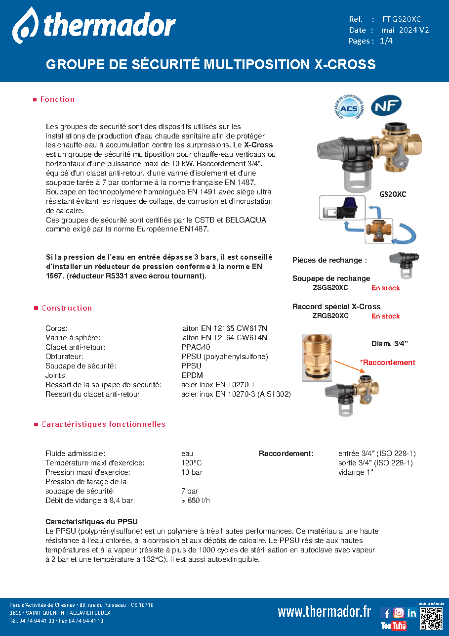Fiche technique fournisseur