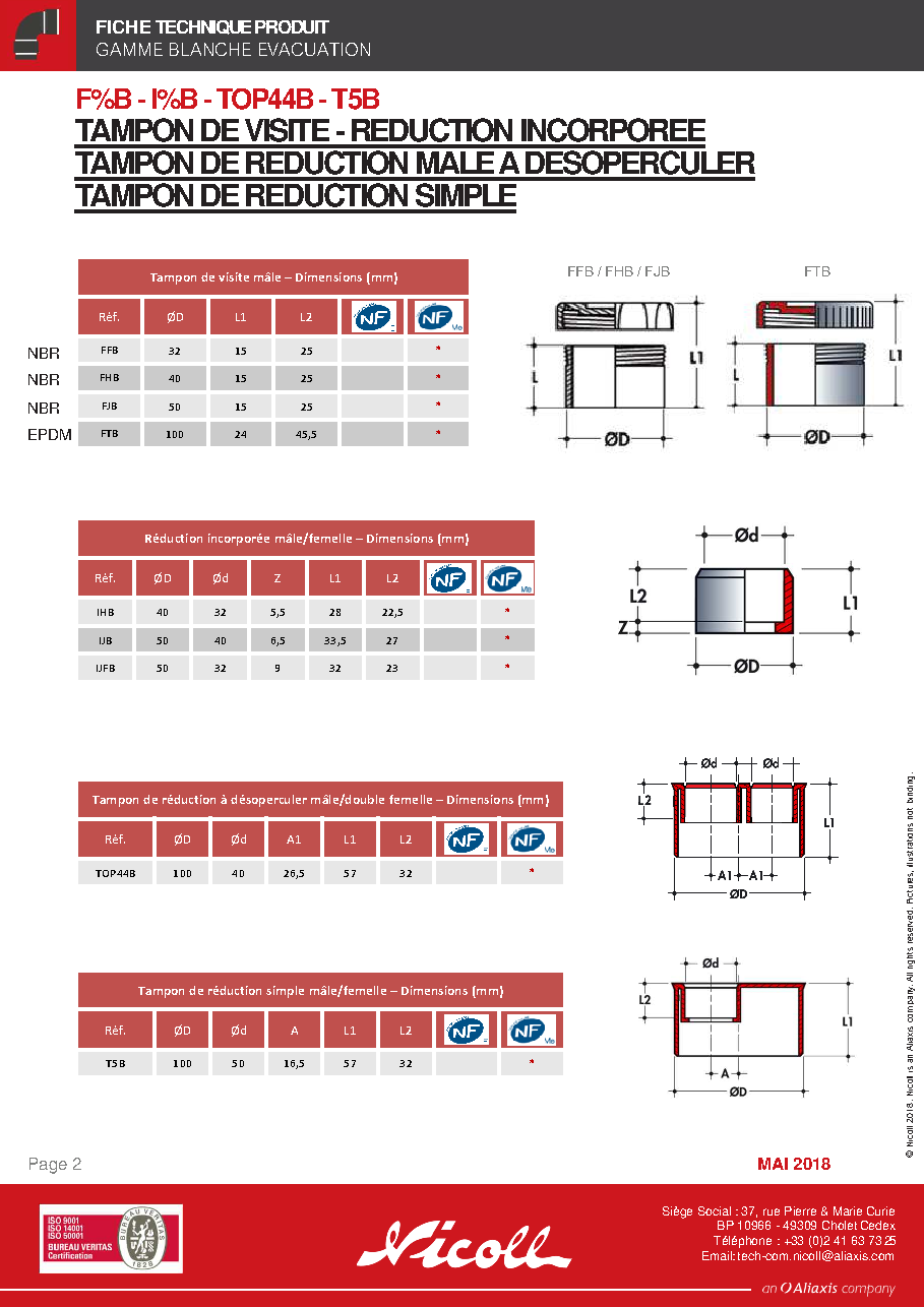 Fiche technique fournisseur