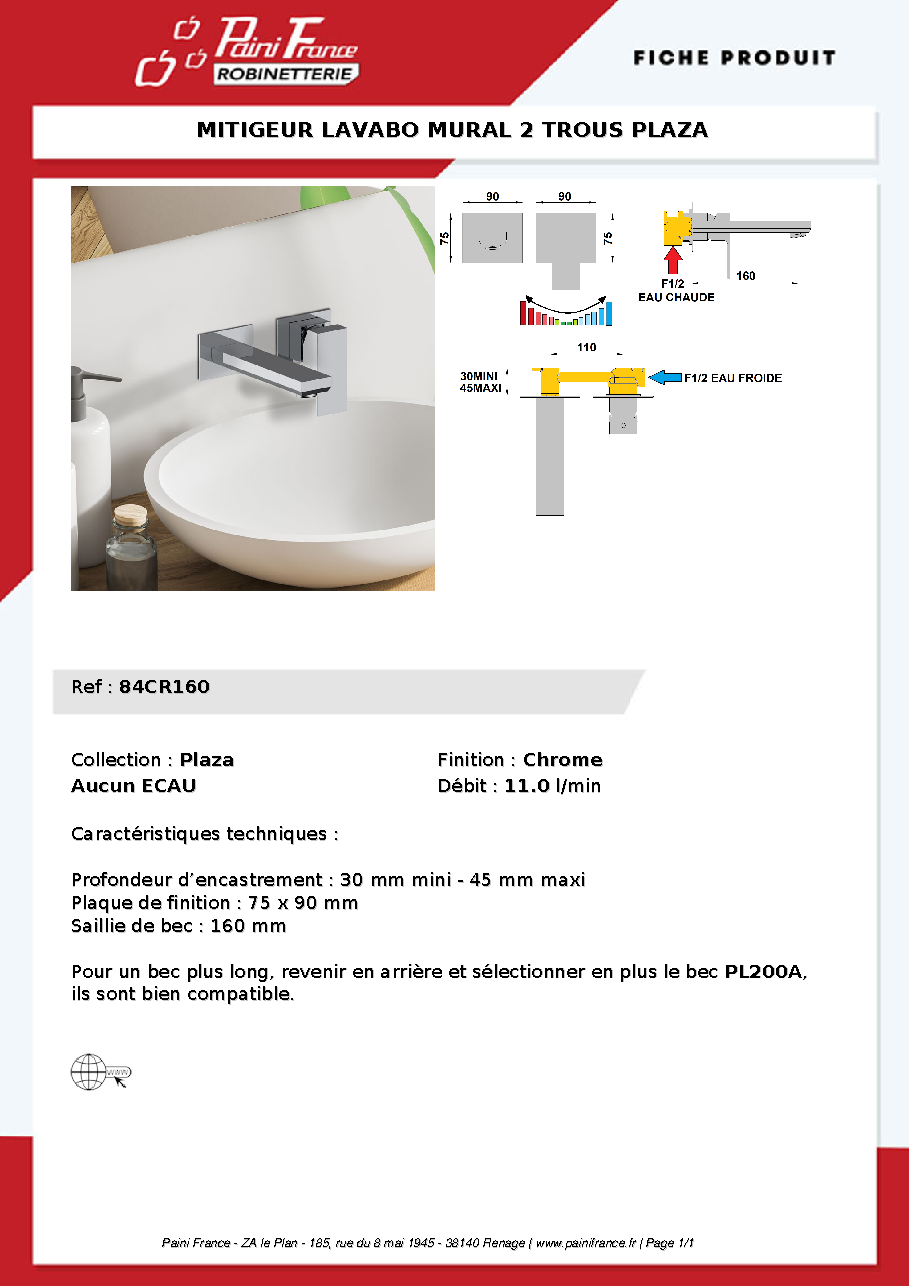 Fiche technique fournisseur