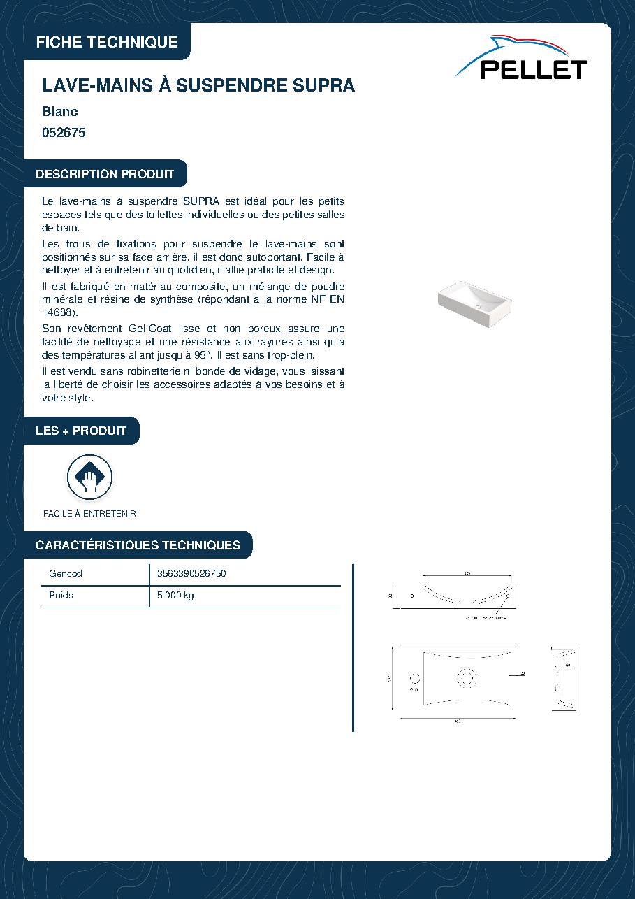Fiche technique fournisseur