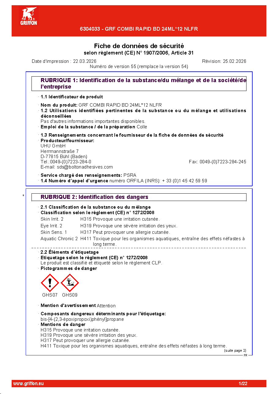 Fiche technique fournisseur