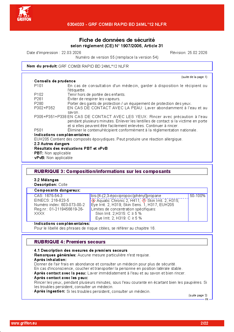 Fiche technique fournisseur