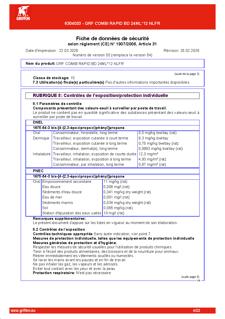 Fiche technique fournisseur