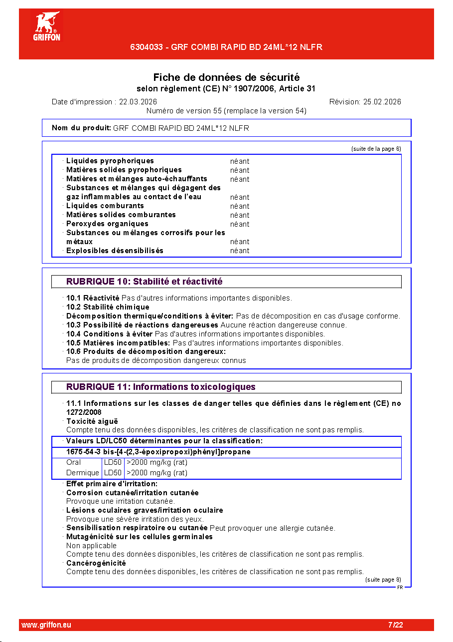 Fiche technique fournisseur