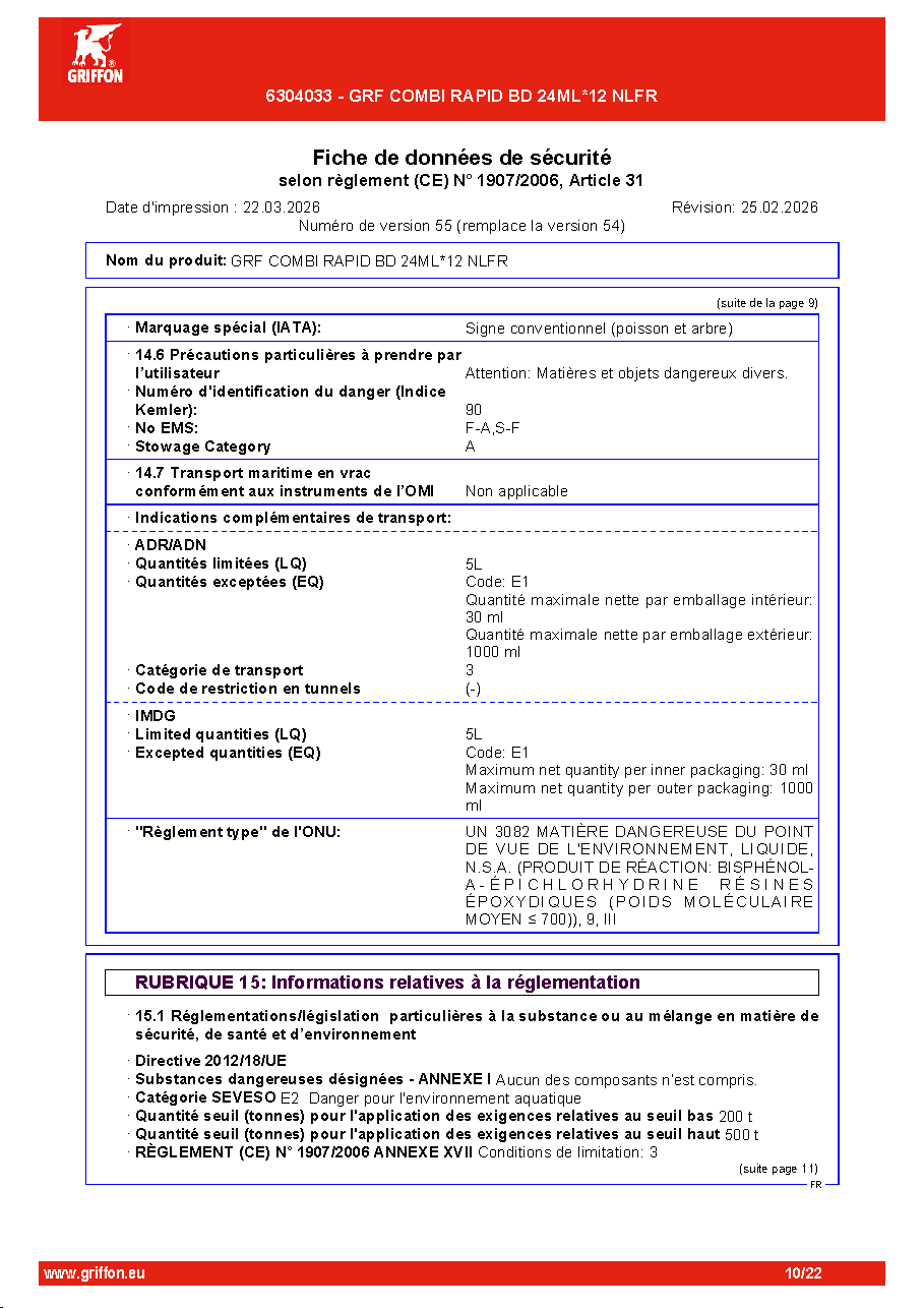 Fiche technique fournisseur