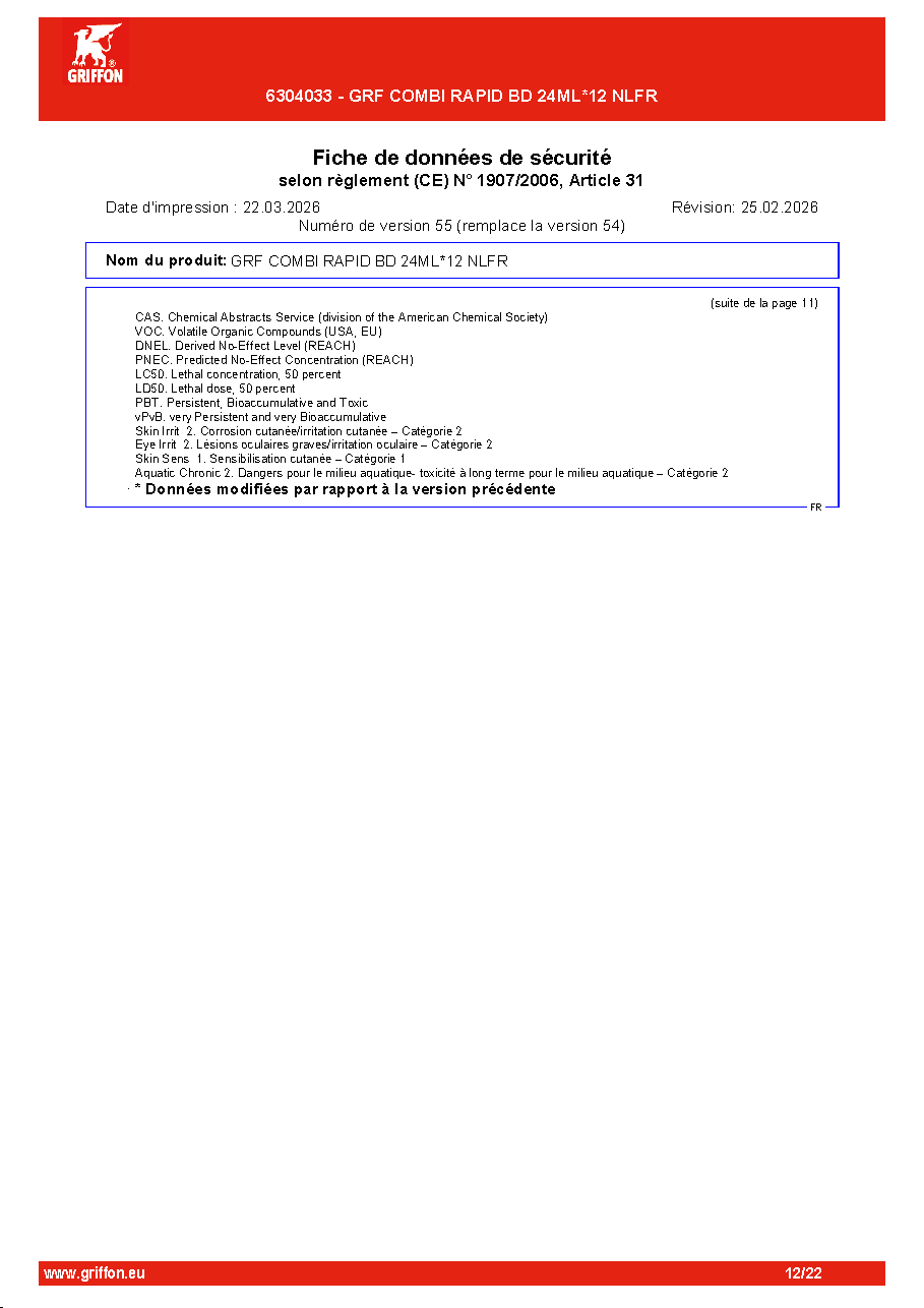 Fiche technique fournisseur