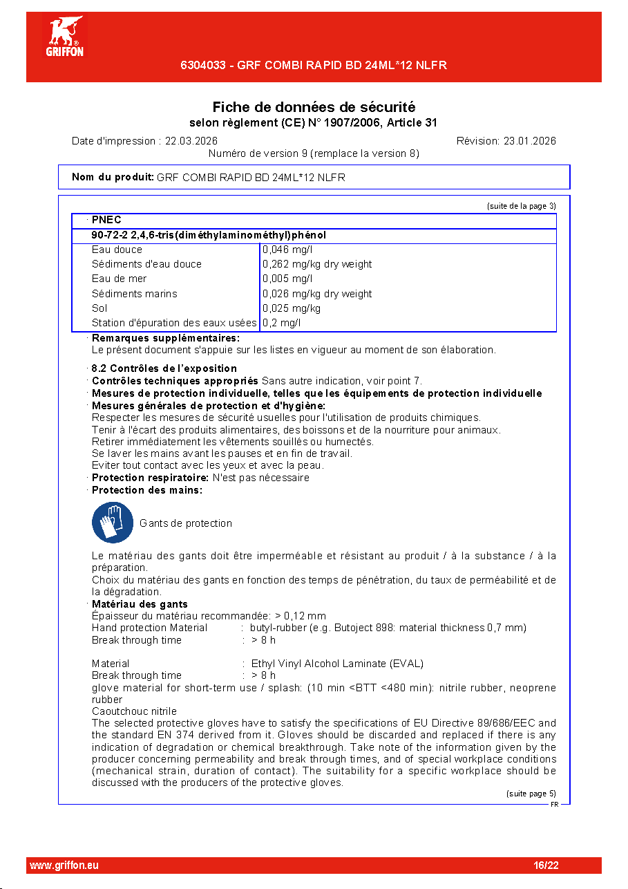 Fiche technique fournisseur