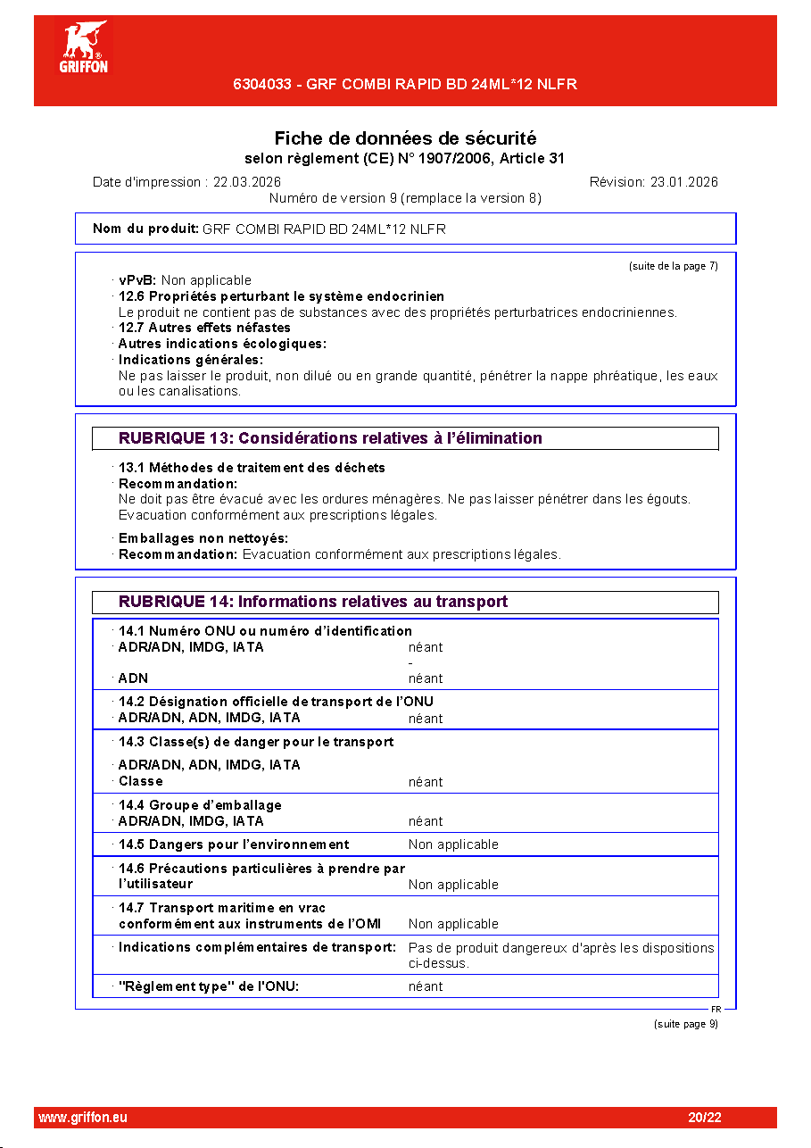 Fiche technique fournisseur