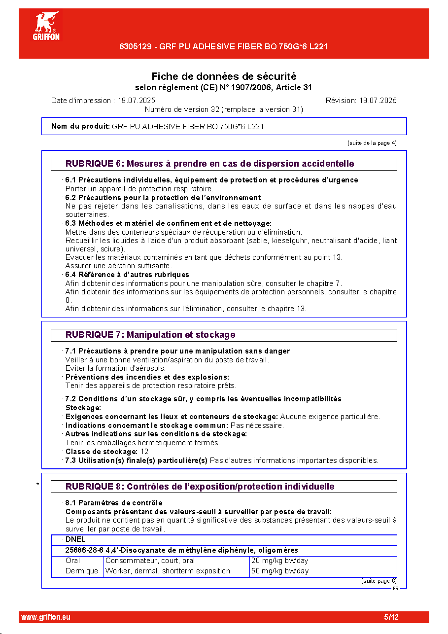 Fiche technique fournisseur
