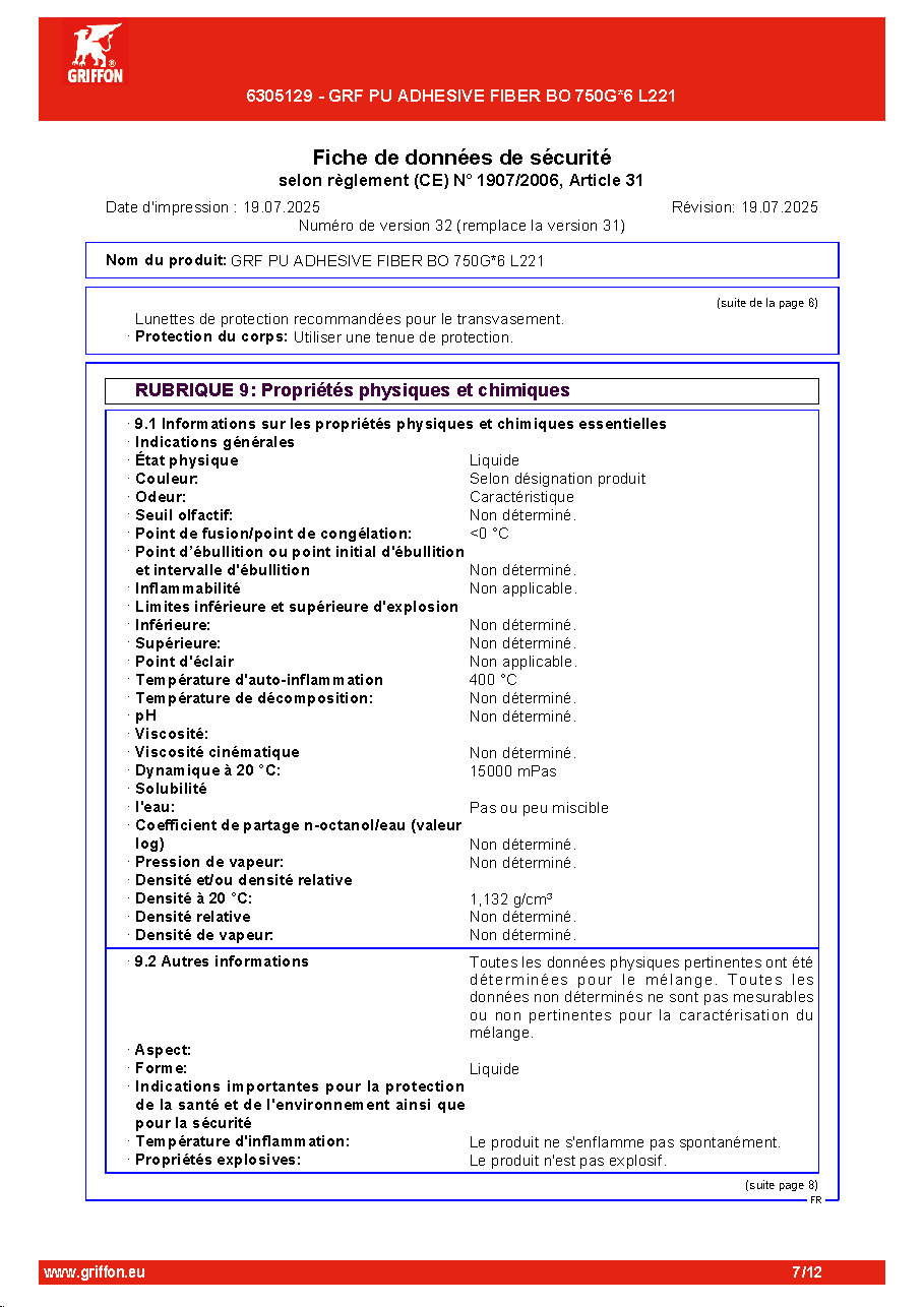 Fiche technique fournisseur
