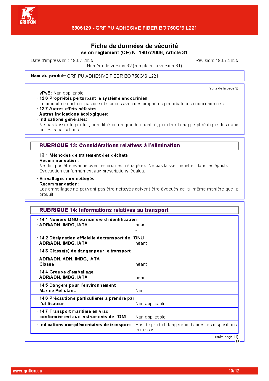 Fiche technique fournisseur