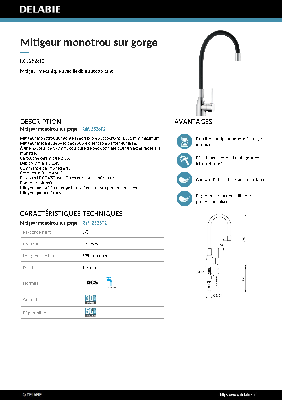 Fiche technique fournisseur