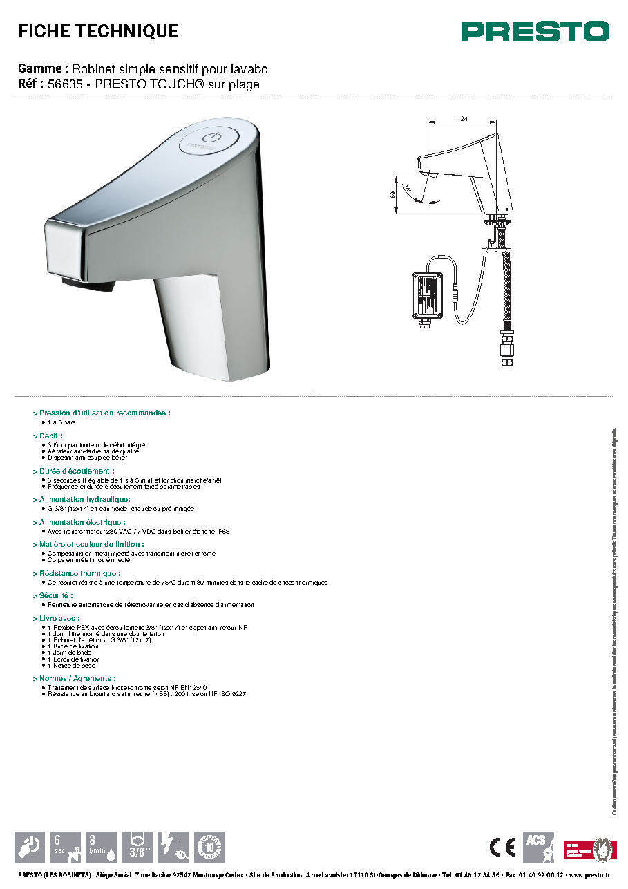 Fiche technique fournisseur