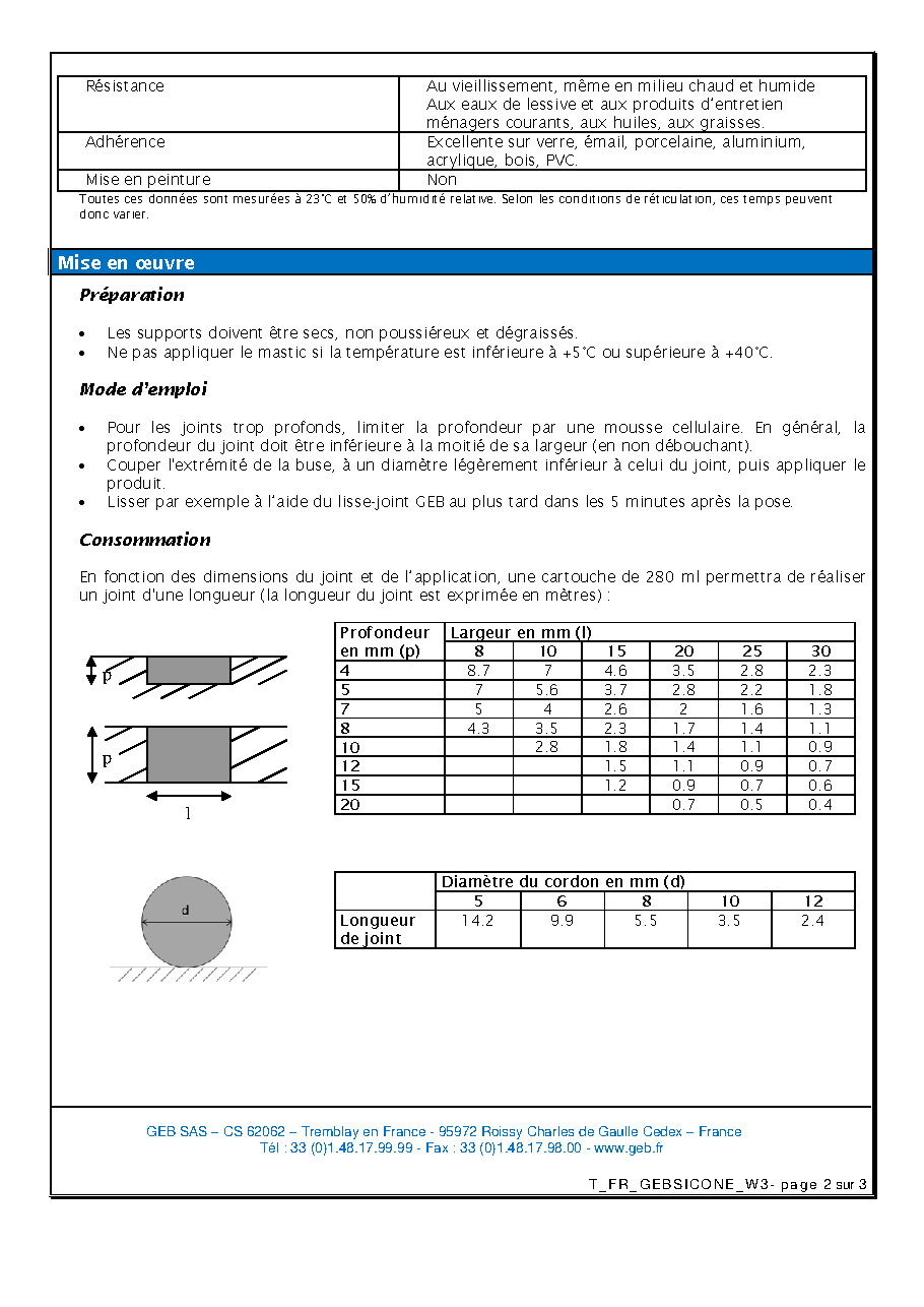 Fiche technique fournisseur