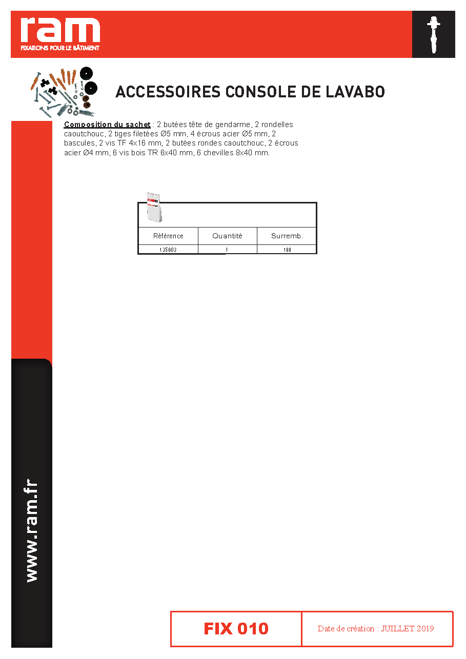 Fiche technique fournisseur