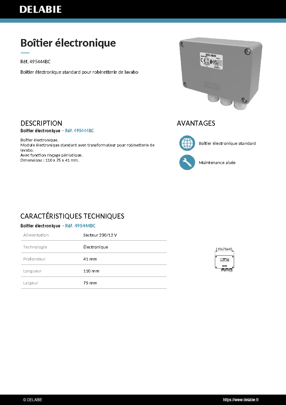 Fiche technique fournisseur