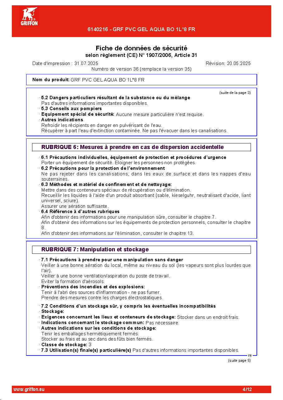 Fiche technique fournisseur