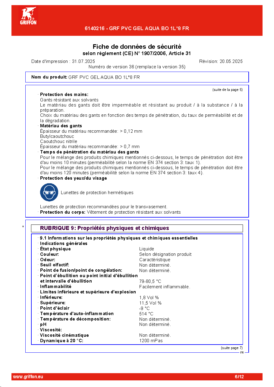Fiche technique fournisseur