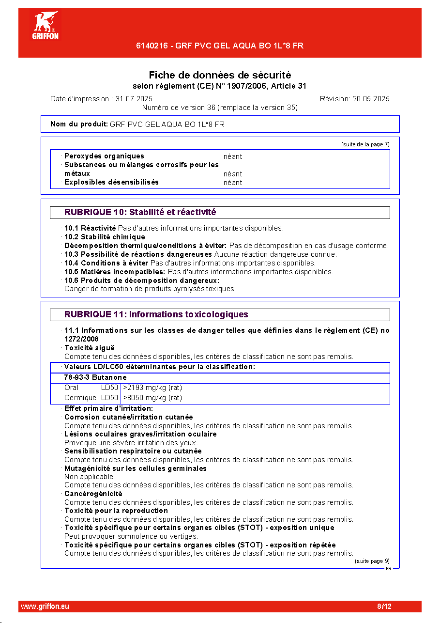 Fiche technique fournisseur