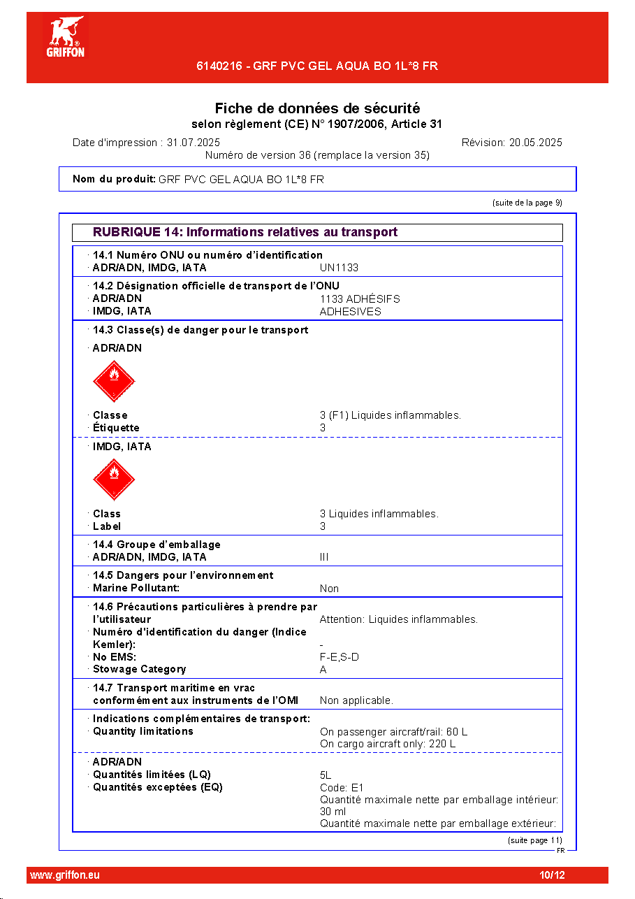 Fiche technique fournisseur