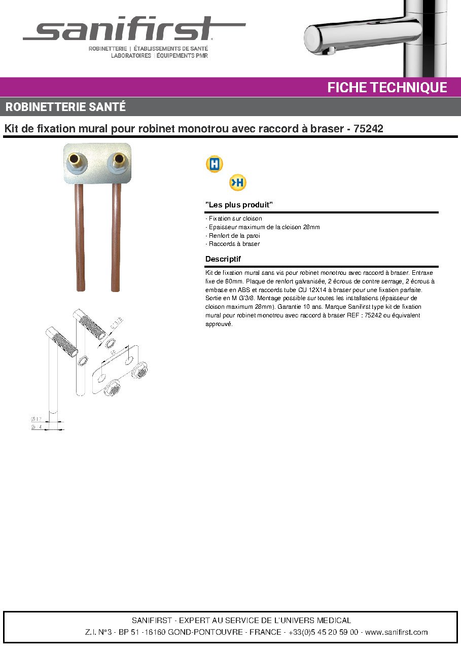 Fiche technique fournisseur