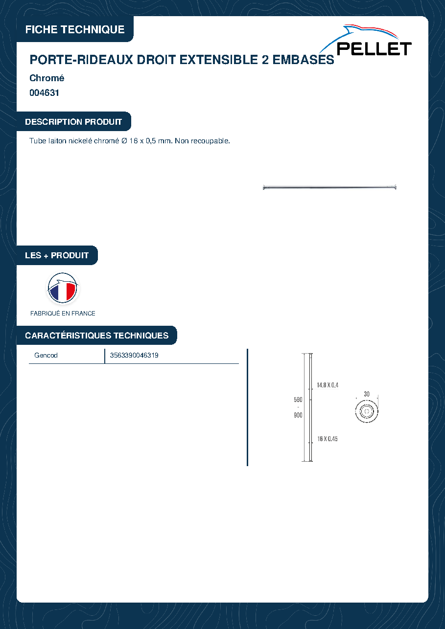 Fiche technique fournisseur