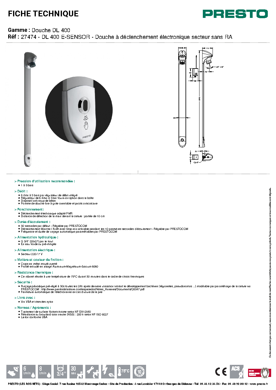 Fiche technique fournisseur