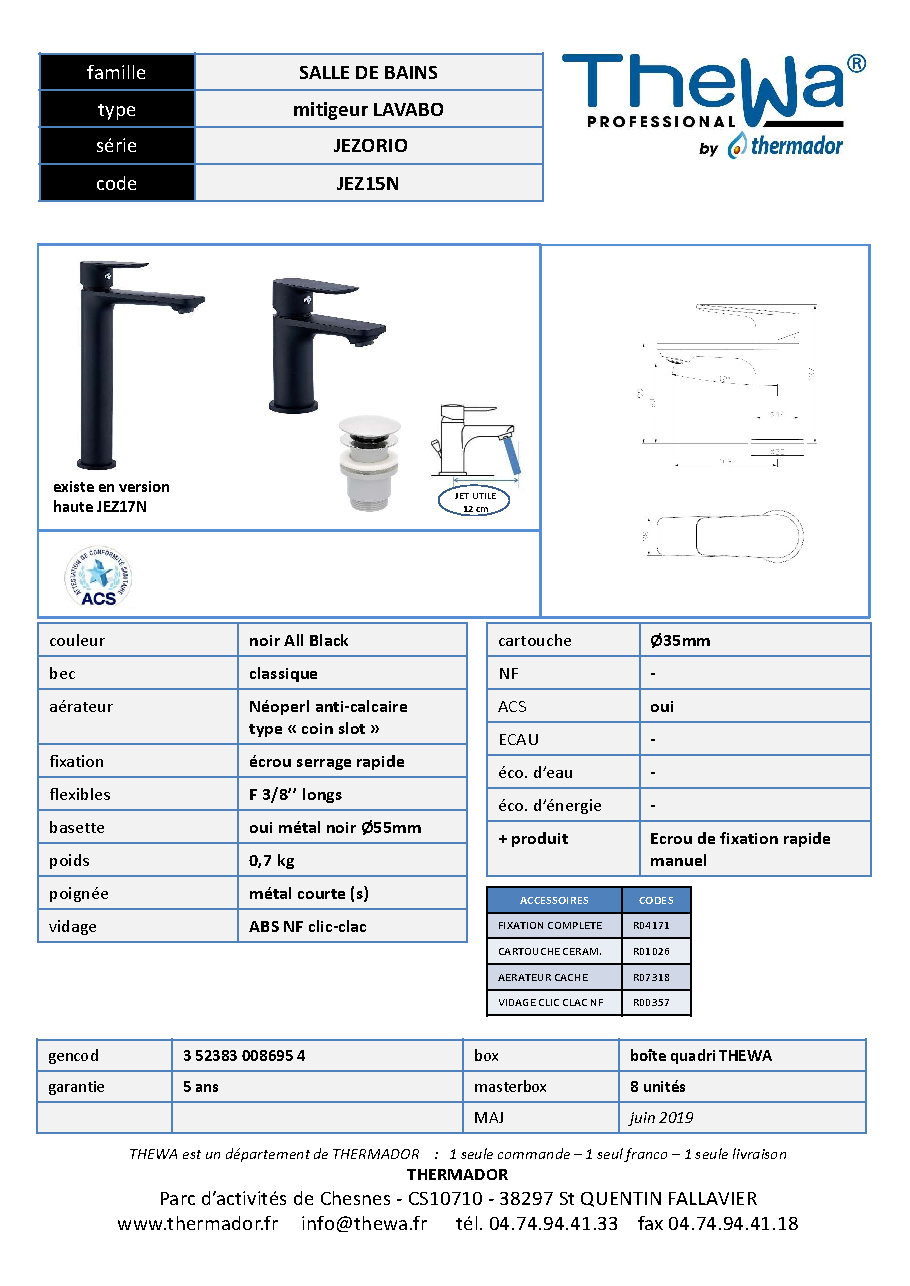 Fiche technique fournisseur