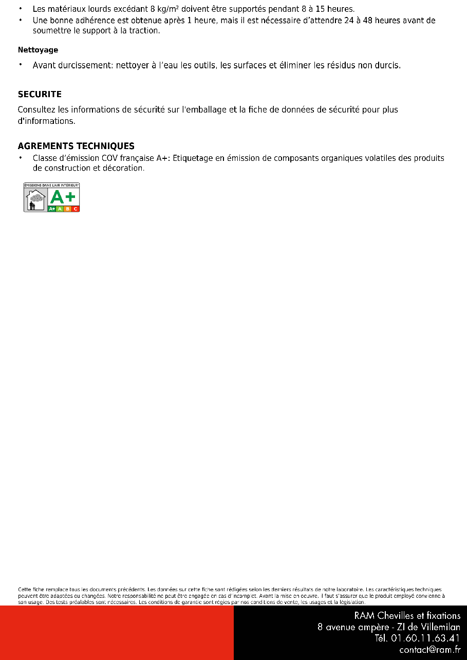 Fiche technique fournisseur