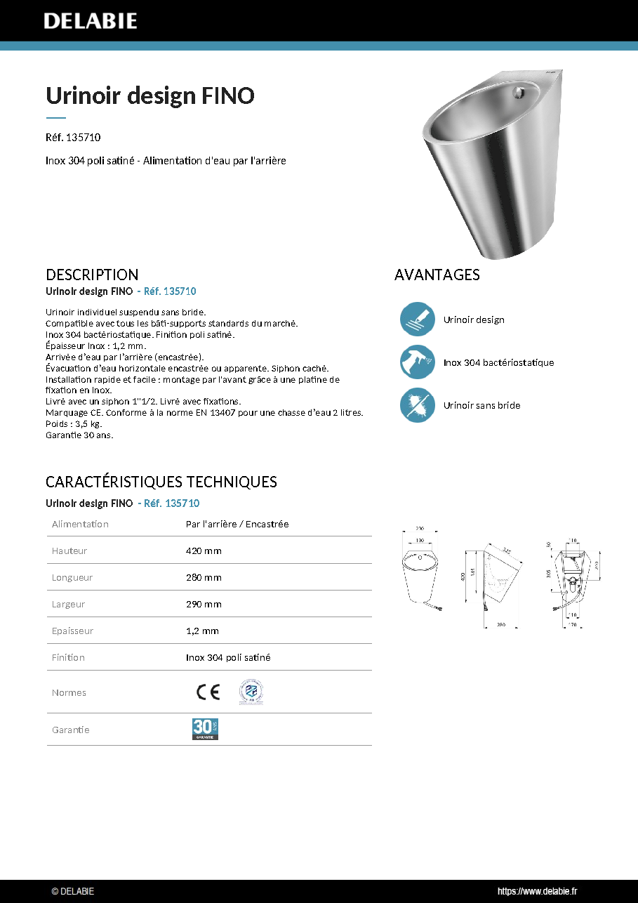 Fiche technique fournisseur