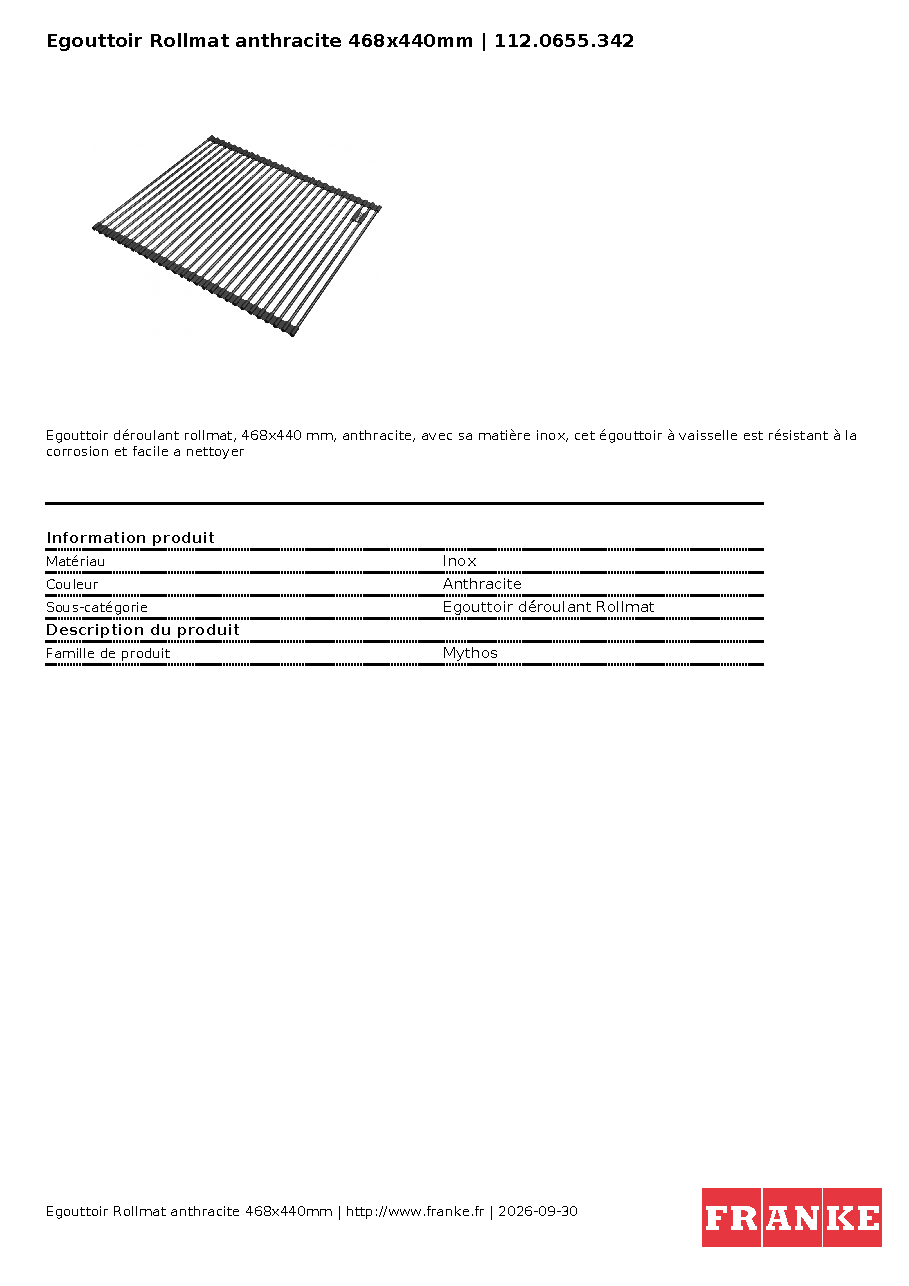 Fiche technique fournisseur