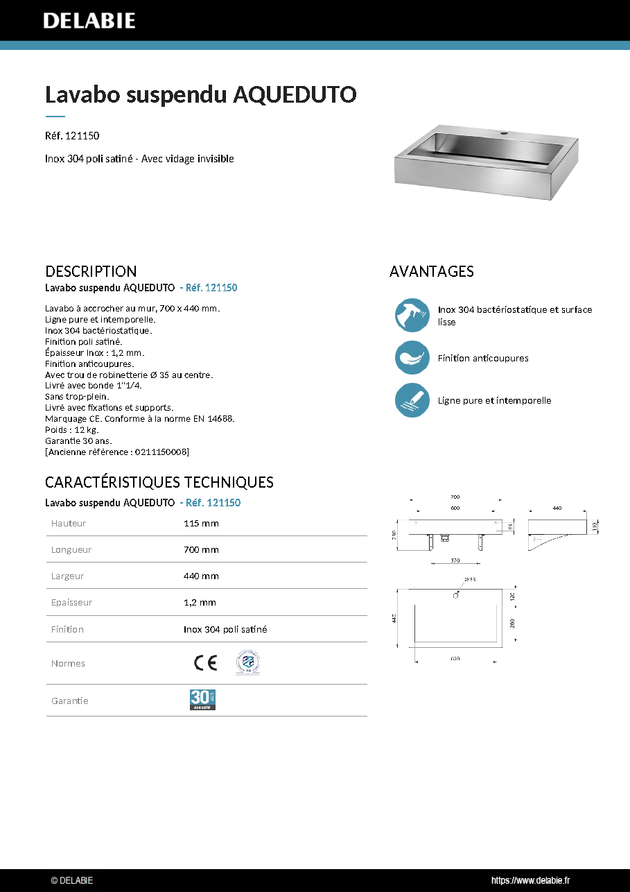 Fiche technique fournisseur