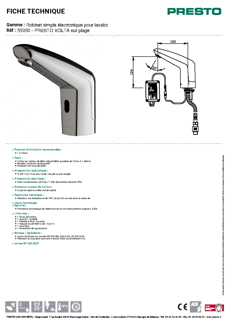 Fiche technique fournisseur