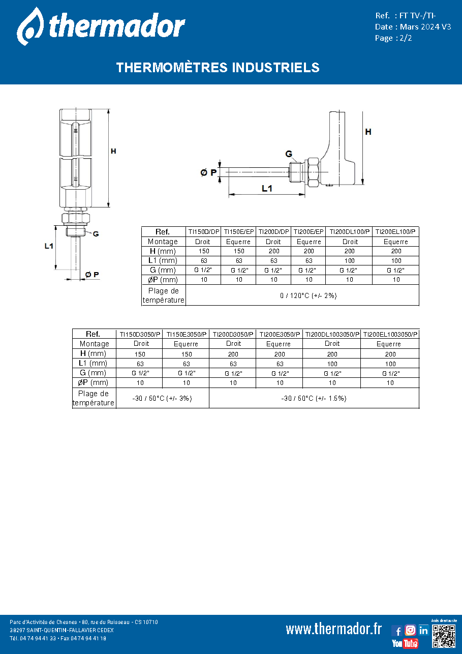 Fiche technique fournisseur