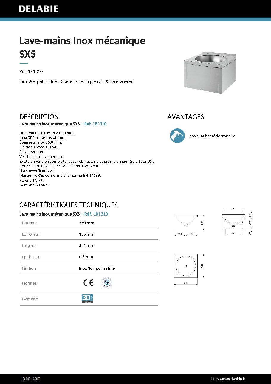 Fiche technique fournisseur