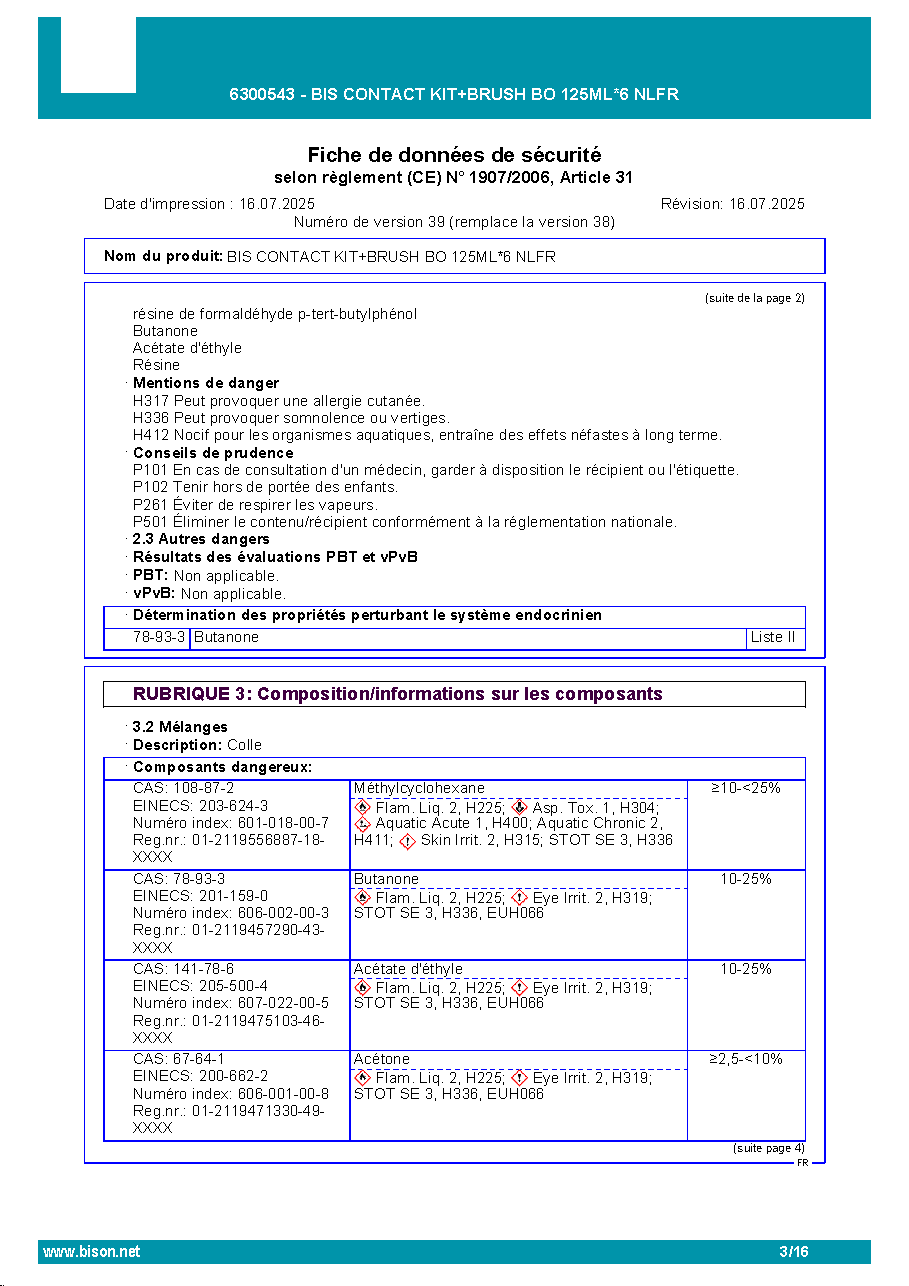 Fiche technique fournisseur