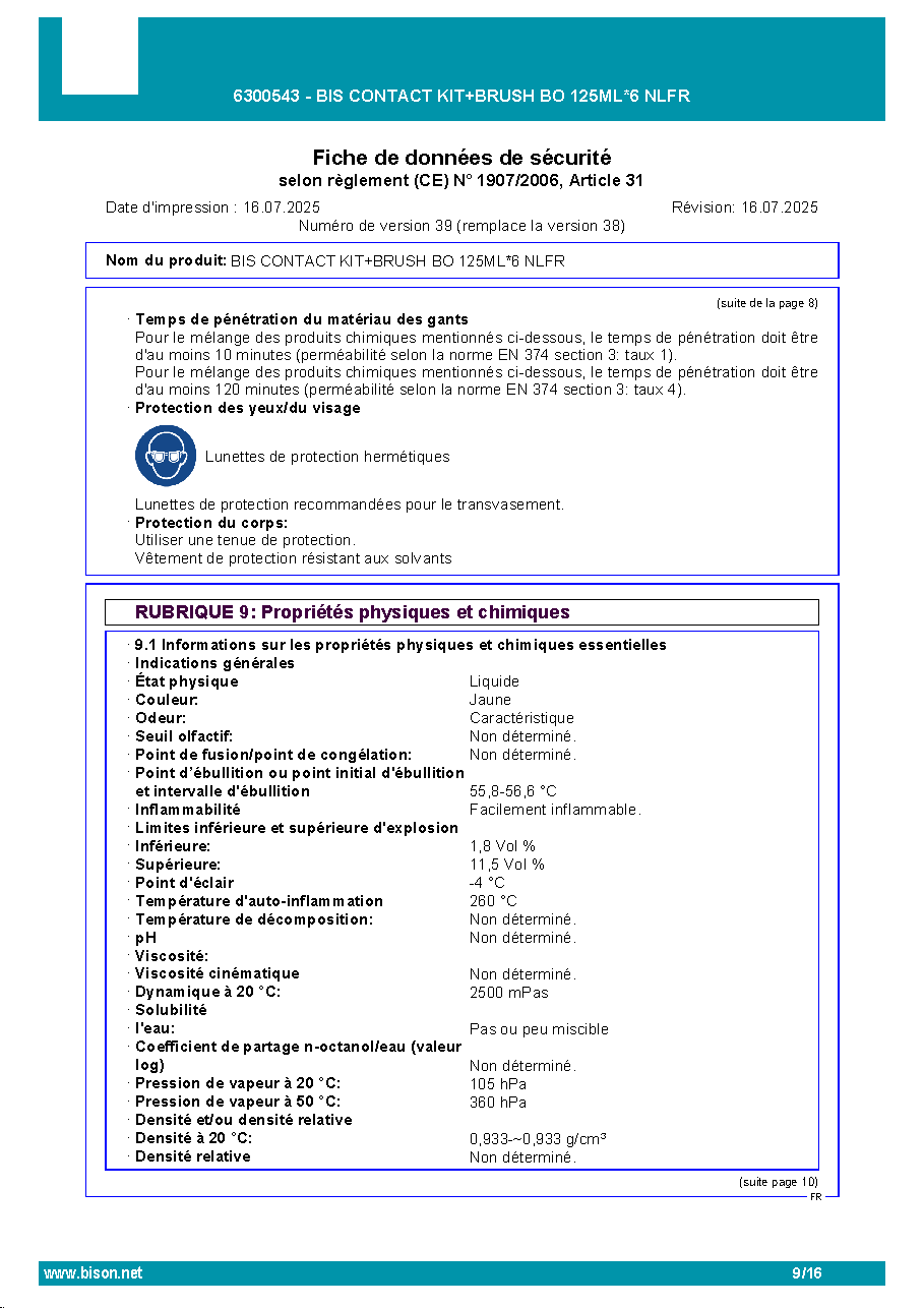 Fiche technique fournisseur