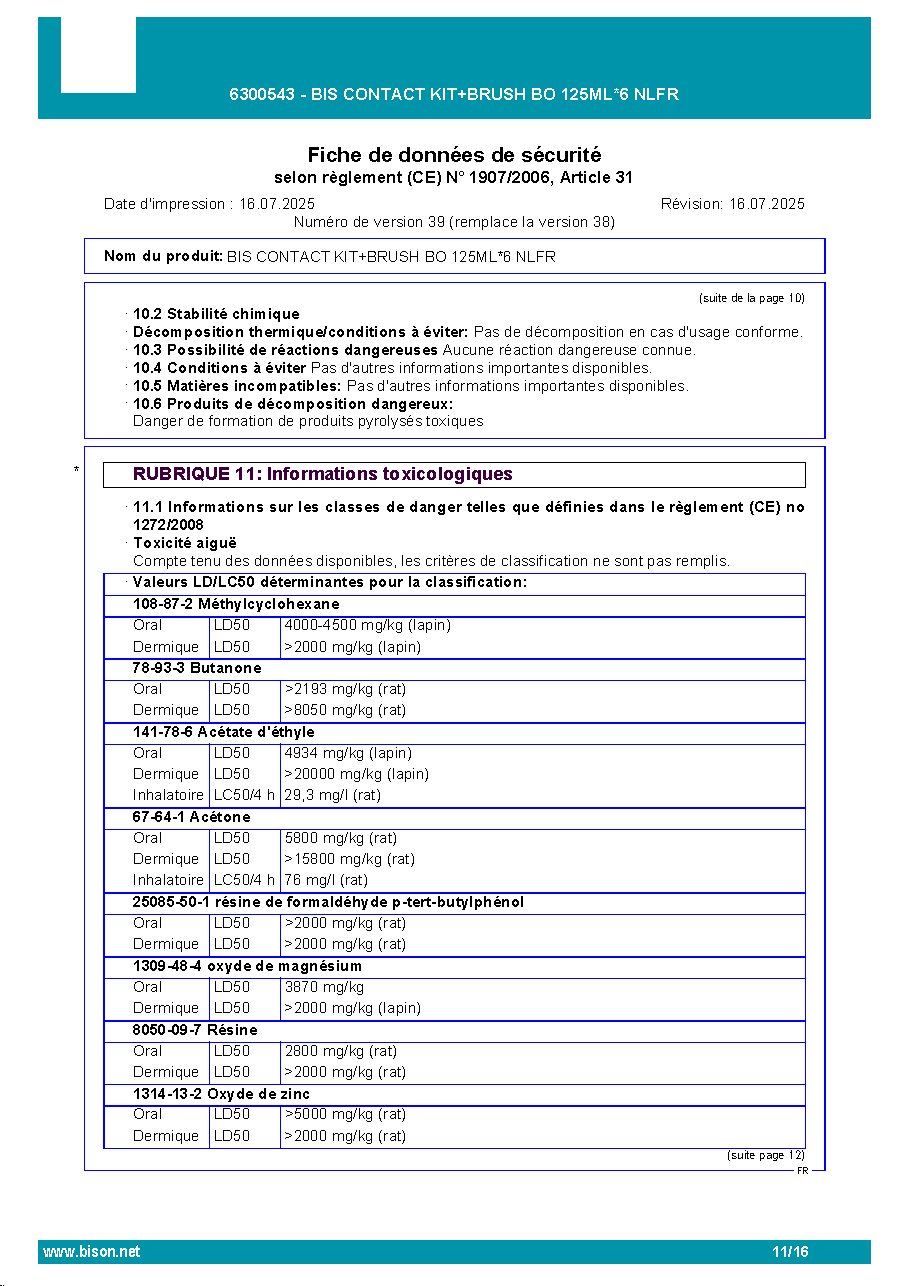 Fiche technique fournisseur
